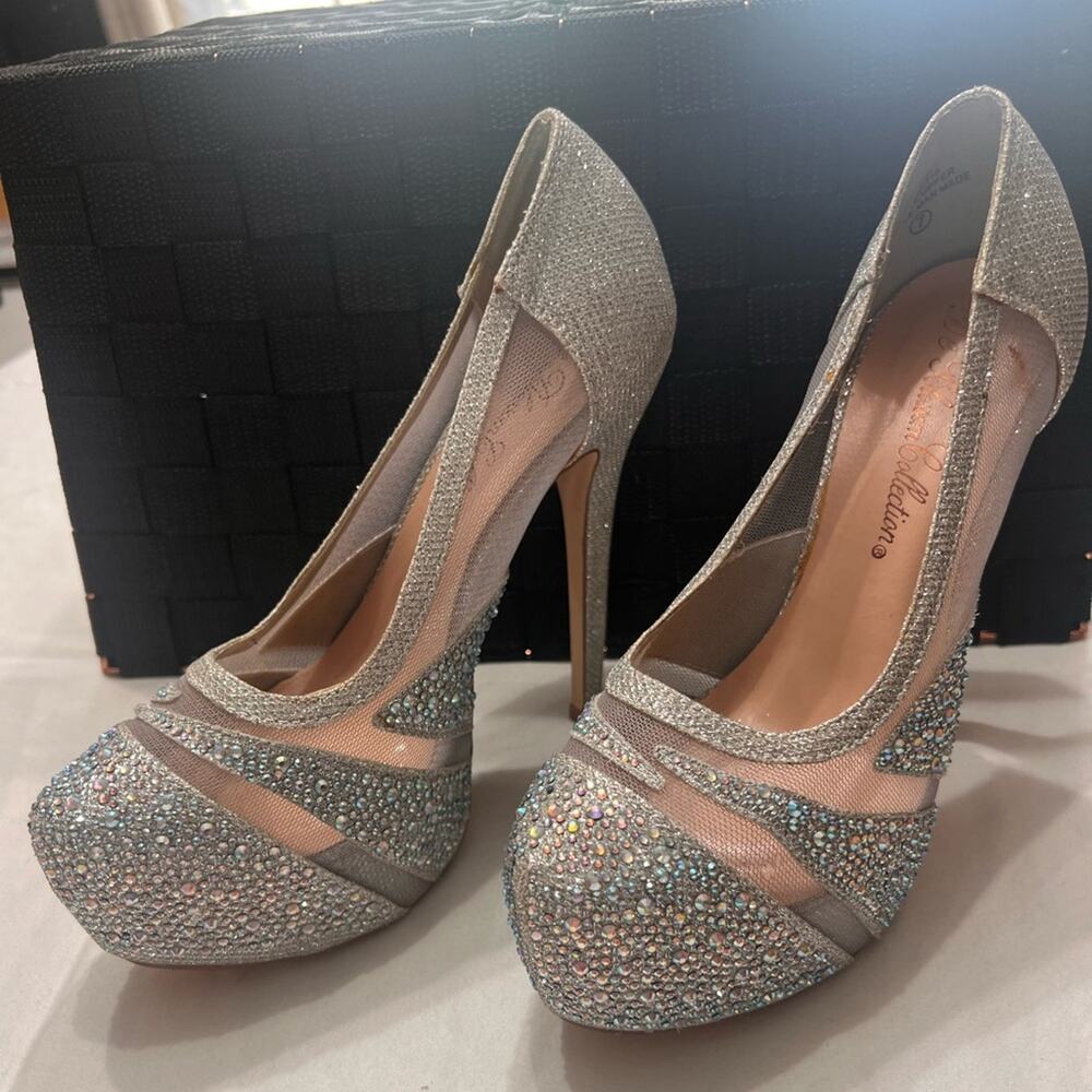 Woman's‎ De Blossom Silver High Heels shoes